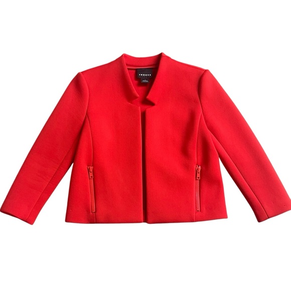 Trouve Jackets & Blazers - Trouvé Red Cropped Trendy Business Casual Blazer Women's Size Small